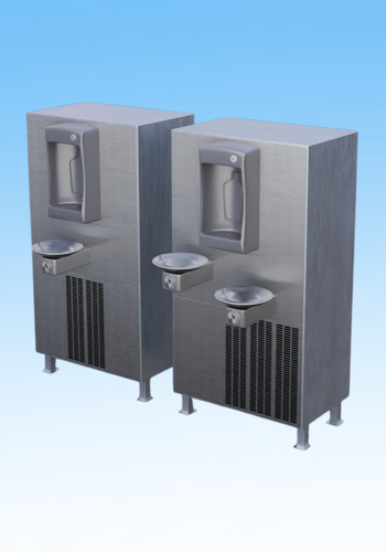 Outdoor Floor Standing Single Level / Bilevel Drinking Water Fountain with Bottle Filler